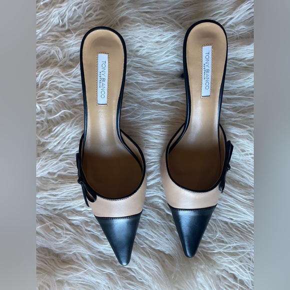 ⭐️NWT⭐️ Tony Bianco Shirley Mule, Size 9.5, Beech & Black - Picture 6 of 16
